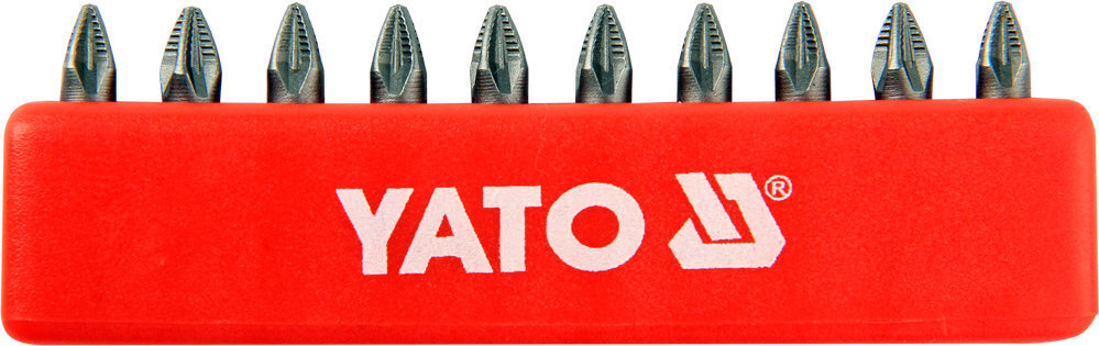 Uzgaļu komplekts YATO PZ1x25mm 1/4 ", 10 gab. cena un informācija | Rokas instrumenti | 220.lv