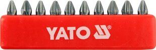 Uzgaļu komplekts Yato PH2x25mm 1/4", 10 gab. цена и информация | Механические инструменты | 220.lv