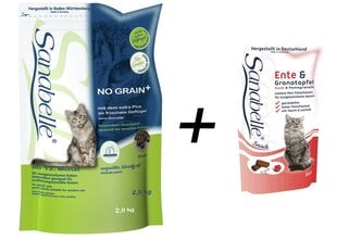 Сухой корм Sanabelle No Grain Poultry 2кг+Snack Duck 55г цена и информация | Сухой корм для кошек | 220.lv