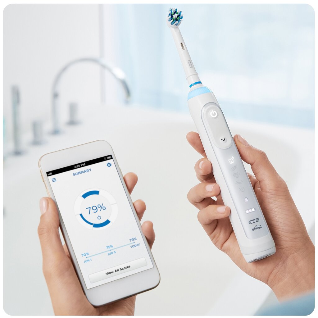 Oral-B Toothbrush PRO 8900 Electric Rechargeable, Silver, Sonic technology, Operating time 48 min, Number of brush heads included 3 cena un informācija | Elektriskās zobu birstes | 220.lv