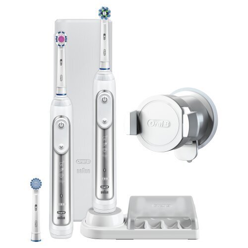 Oral-B Toothbrush PRO 8900 Electric Rechargeable, Silver, Sonic technology, Operating time 48 min, Number of brush heads included 3 cena un informācija | Elektriskās zobu birstes | 220.lv