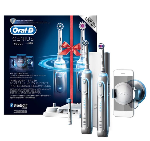 Oral-B Toothbrush PRO 8900 Electric Rechargeable, Silver, Sonic technology,  Operating time 48 min, Number of brush heads included 3 cena | 220.lv