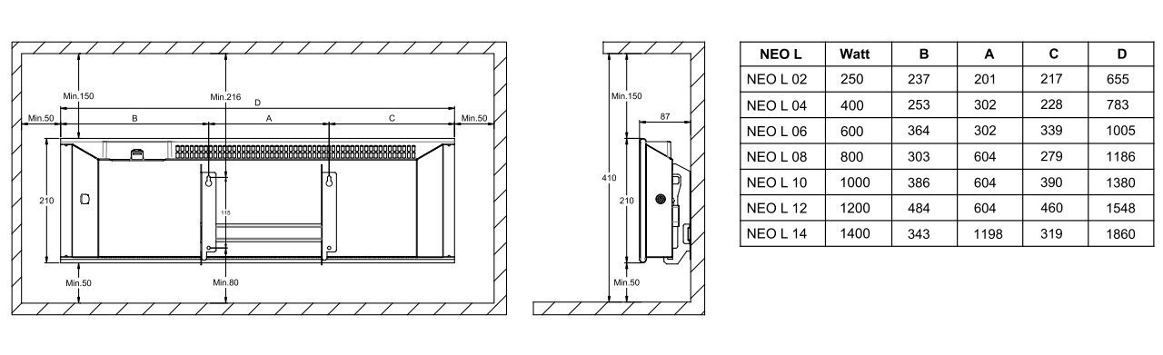 Elektriskais radiators ADAX NEO H|L WiFi 250W cena un informācija | Sildītāji | 220.lv