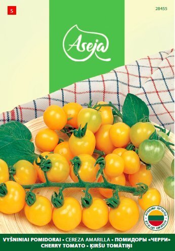 Ķiršu tomātiņi /Cherry Tomato/ Cereza Amarilla, ASEJA, 0,5g, 28455( 5 ) цена и информация | Dārzeņu, ogu sēklas | 220.lv