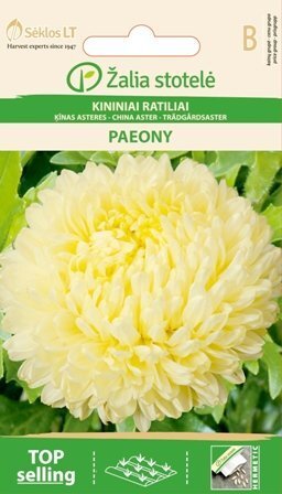 ASTERES PAEONY YELLOW cena un informācija | Puķu sēklas | 220.lv