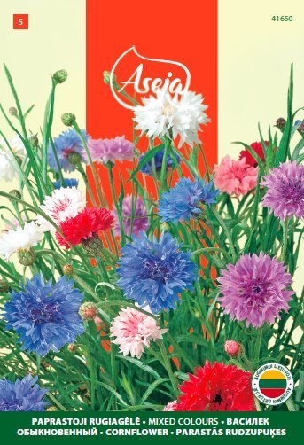 Rudzupuķes /Cornflower/ Mixed colours, ASEJA, 2g, 41650( 5 ) цена и информация | Puķu sēklas | 220.lv