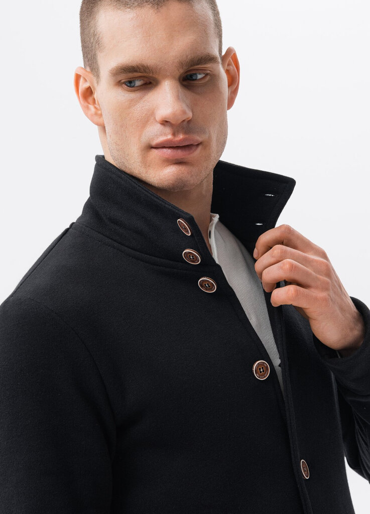 Džemperis ar pogām elegants OMBRE melns cena un informācija | Vīriešu džemperi | 220.lv