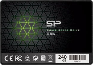 Silicon Power S56 240 GB, SSD form factor 2.5&quot;, SSD interface Serial ATA III, Write speed 530 MB/s, Read speed 560 MB/s цена и информация | Внутренние жёсткие диски (HDD, SSD, Hybrid) | 220.lv