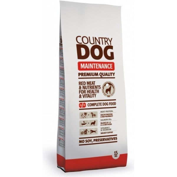 Sausā barība pieaugušiem suņiem Country dog maintenance 15 kg cena un informācija | Sausā barība suņiem | 220.lv
