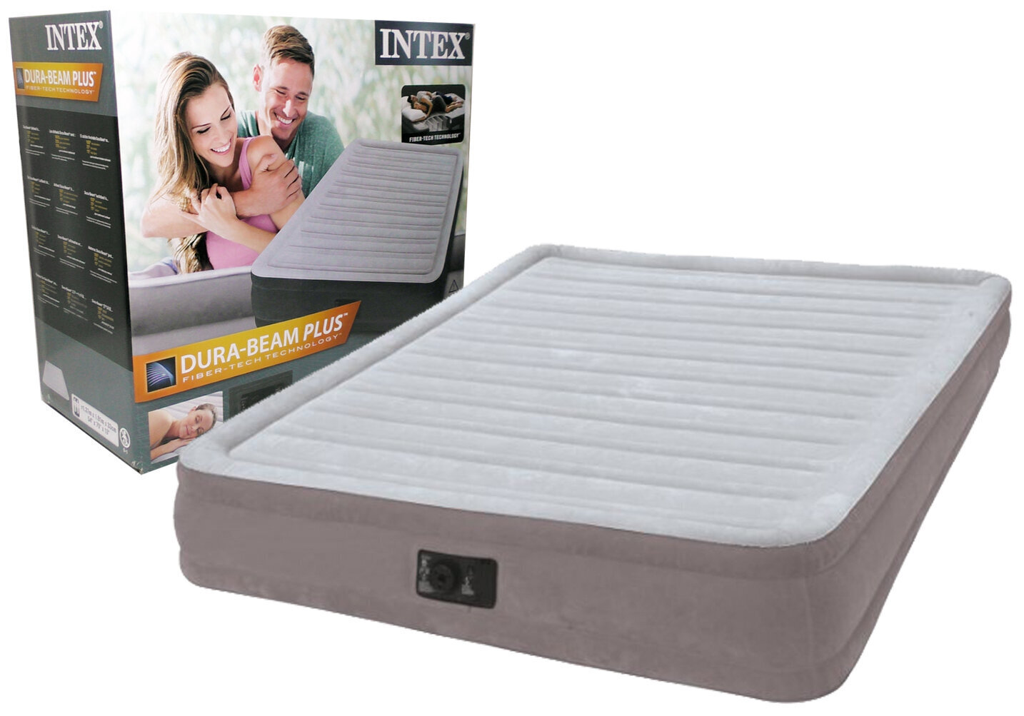 Piepūšamais matracis Intex Queen Dura- Beam Plus Comfort Plush, 33 cm cena un informācija | Piepūšamie matrači un mēbeles | 220.lv