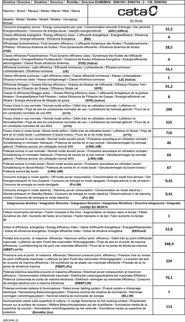 Cata GC DUAL A 45 XGWH cena un informācija | Tvaika nosūcēji | 220.lv