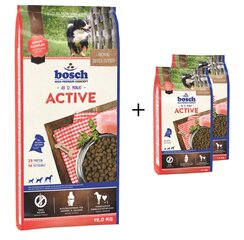 KOMPLEKTS bosch Petfood Active (High Premium), 15 kg + 2 kg cena un informācija | Sausā barība suņiem | 220.lv
