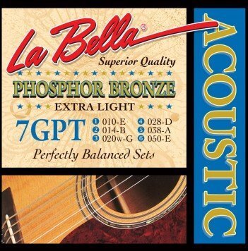 La Bella akustiskās ģitāras stīgu komplekts 7GPT Extra Light цена и информация | Mūzikas instrumentu piederumi | 220.lv