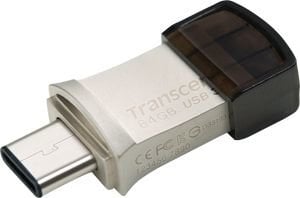 Flashdrive Transcend 64GB JetFlash 890, Silver Plating USB 3.1 Type C cena un informācija | USB Atmiņas kartes | 220.lv