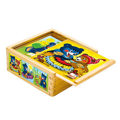 Деревянный пазл из кубиков Bino мишки цена и информация | Игрушки для малышей | 220.lv