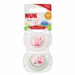 Zīdītājs Nuk Peppa Pig, 0-6 mēn, 2 gab. cena un informācija | Knupīši | 220.lv