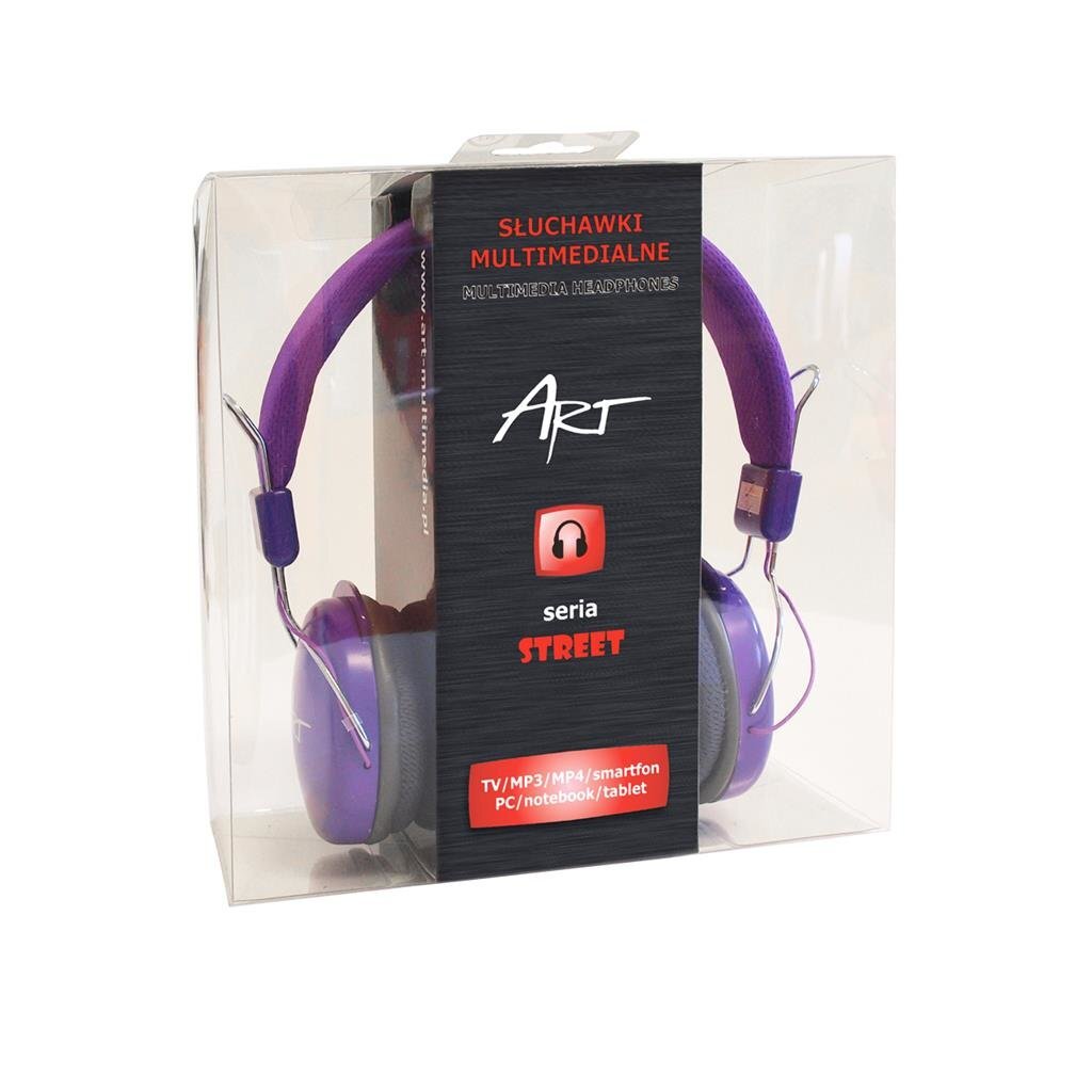 ART Multimedia Headphones STEREO with microphone AP-60MC purple цена и информация | Austiņas | 220.lv