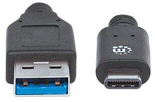 Manhattan USB 3.1 Gen2 cable, C-type / A-type M/M 1m black cena un informācija | Kabeļi un vadi | 220.lv