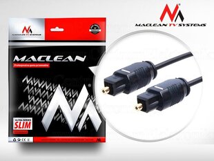 Maclean MCTV-755 Optical fibre cable Toslink T-T SLIM 5m cena un informācija | Kabeļi un vadi | 220.lv