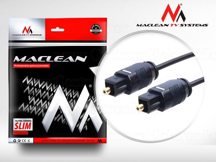 Maclean MCTV-755 Optical fibre cable Toslink T-T SLIM 5m cena un informācija | Kabeļi un vadi | 220.lv