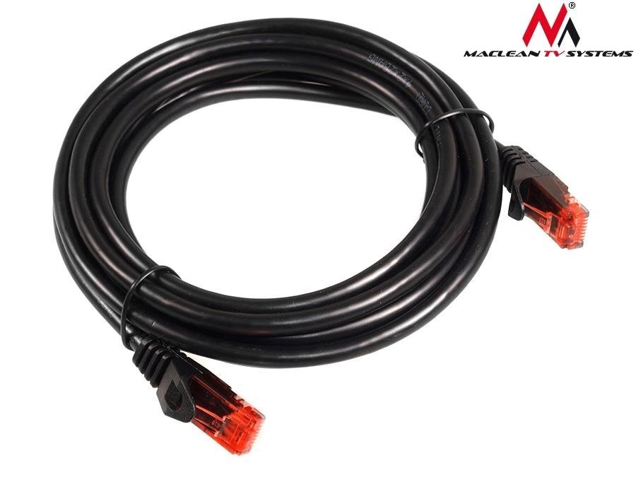 Maclean MCTV-741 Patchcord UTP cat6 Cable plug-plug 20m black cena un informācija | Kabeļi un vadi | 220.lv