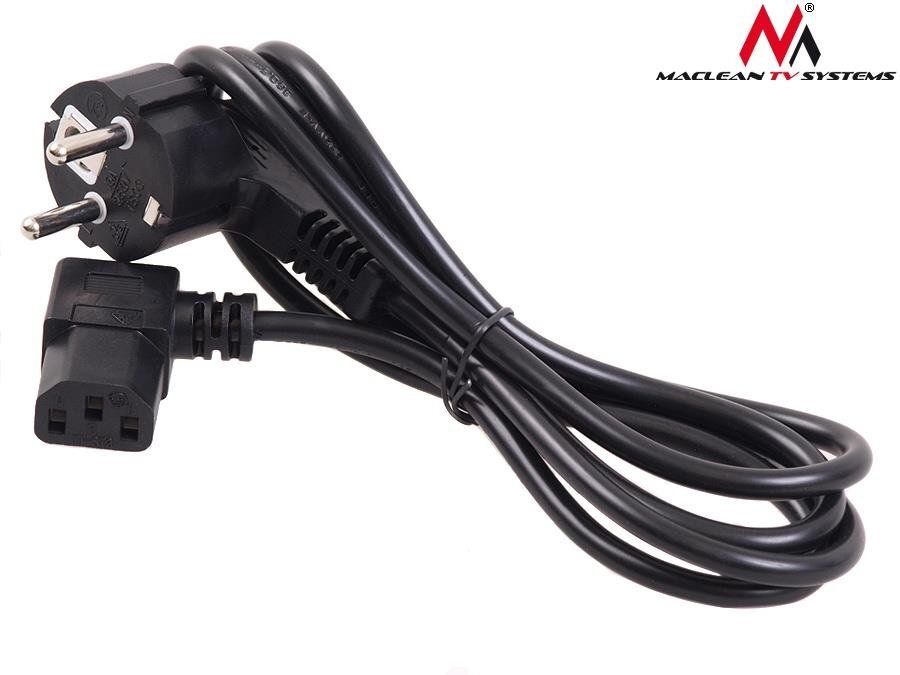 Maclean MCTV-803 Angled power cable 3 pin 3M plug EU cena un informācija | Kabeļi un vadi | 220.lv