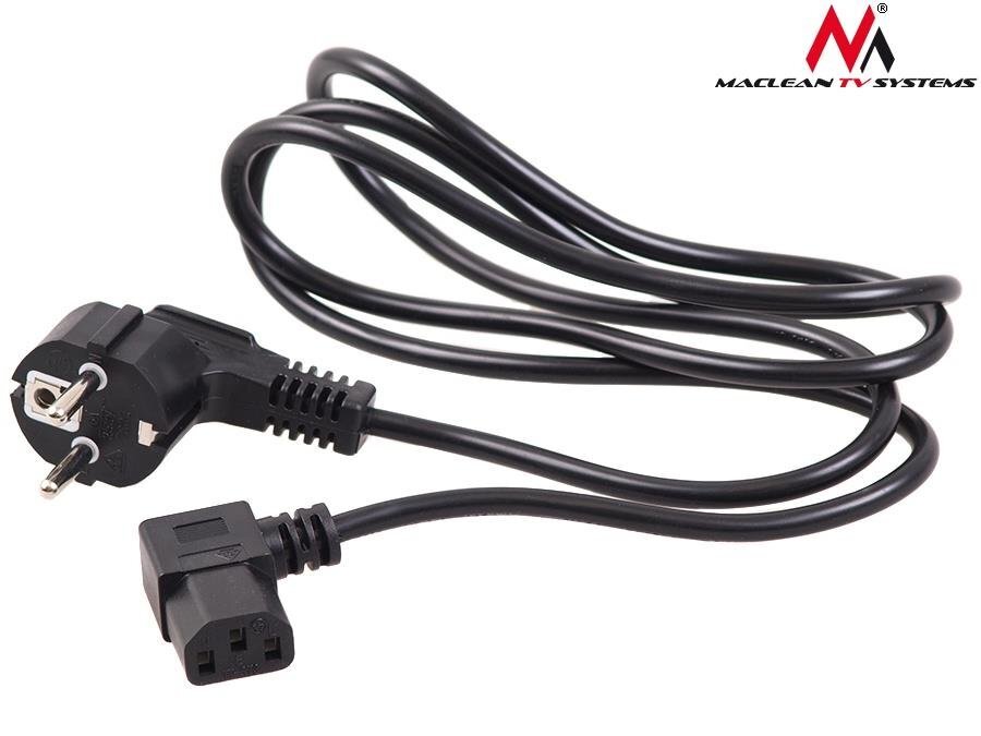 Maclean MCTV-803 Angled power cable 3 pin 3M plug EU cena un informācija | Kabeļi un vadi | 220.lv