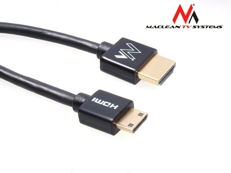 Maclean MCTV-711 1m HDMI-miniHDMI SLIM v1.4 cena un informācija | Kabeļi un vadi | 220.lv