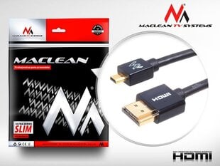 Maclean MCTV-722 2m HDMI-microHDMI SLIM v1.4 cena un informācija | Kabeļi un vadi | 220.lv