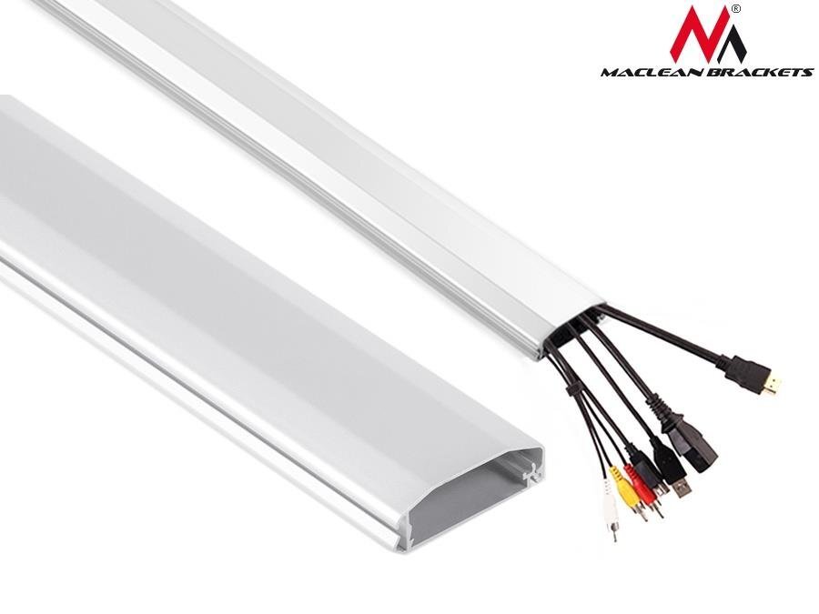 Cable cover strip Maclean MC-693 W 60x20x750mm Aluminum straight open and order cena un informācija | Kabeļi un vadi | 220.lv