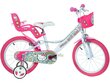 Velosipēds bērniem Dino Bikes Hello Kitty 16", balts/rozā cena un informācija | Velosipēdi | 220.lv