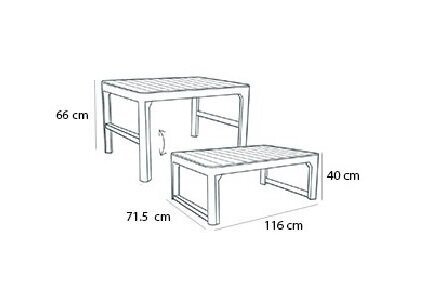 Lyon Rattan Plastmasas galds, Pelēks cena un informācija | Dārza galdi | 220.lv