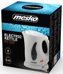 Mesko Cordless Kettle mini MS 1249  Standard kettle, Plastic, White, 760 W, 0.6 L, цена и информация | Электрочайники | 220.lv