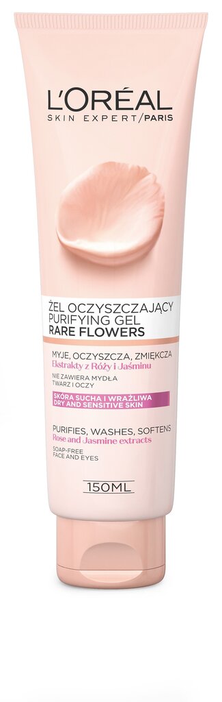 Attīrošs gēls normālai un kombinētai ādai L'Oreal Paris Rare Flowers, 150 ml цена и информация | Sejas ādas kopšana | 220.lv