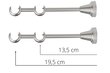 Dubultā karnīze metāla 16 mm + 16 mm ELIZA, 180 cm, antīka cena un informācija | Aizkaru stangas, karnīzes | 220.lv