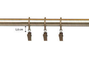 Double metal curtain rod 16 mm + 16 mm ELIZA, 300 cm, antique цена и информация | Карнизы | 220.lv