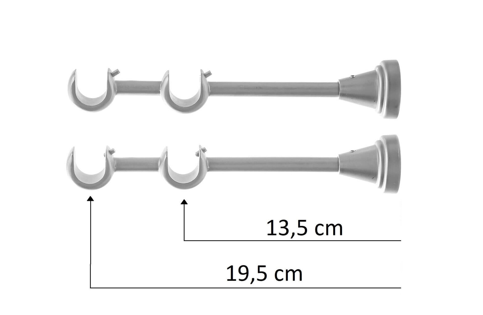 Double metal curtain rod 16 mm + 16 mm ELIZA, 360 cm, antique цена и информация | Aizkaru stangas, karnīzes | 220.lv