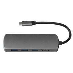 6 в 1 многофункциональная HD док-станция Type C на HDMI USB3.1 HUB с мигающей подсветкой цена и информация | Охлаждающие подставки и другие принадлежности | 220.lv