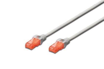 DIGITUS Premium CAT 6 UTP patch cable, Length 1,0m, Color grey LSZH cena un informācija | Kabeļi un vadi | 220.lv