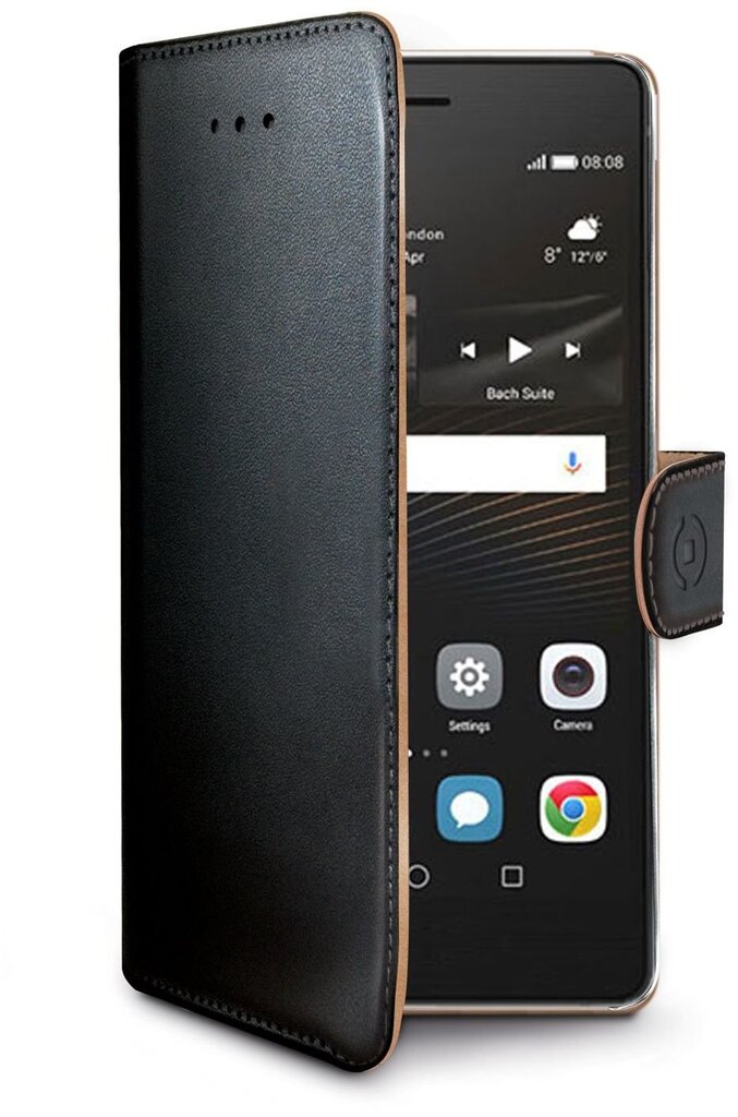Celly Wally maciņš Huawei P9 Lite, melns cena un informācija | Telefonu vāciņi, maciņi | 220.lv