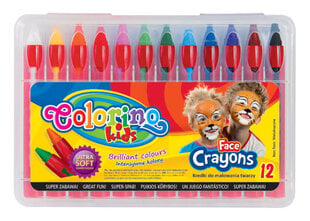 Мелки для лица Colorino Kids, 12 цветов, 32650PTR цена и информация | Принадлежности для рисования, лепки | 220.lv