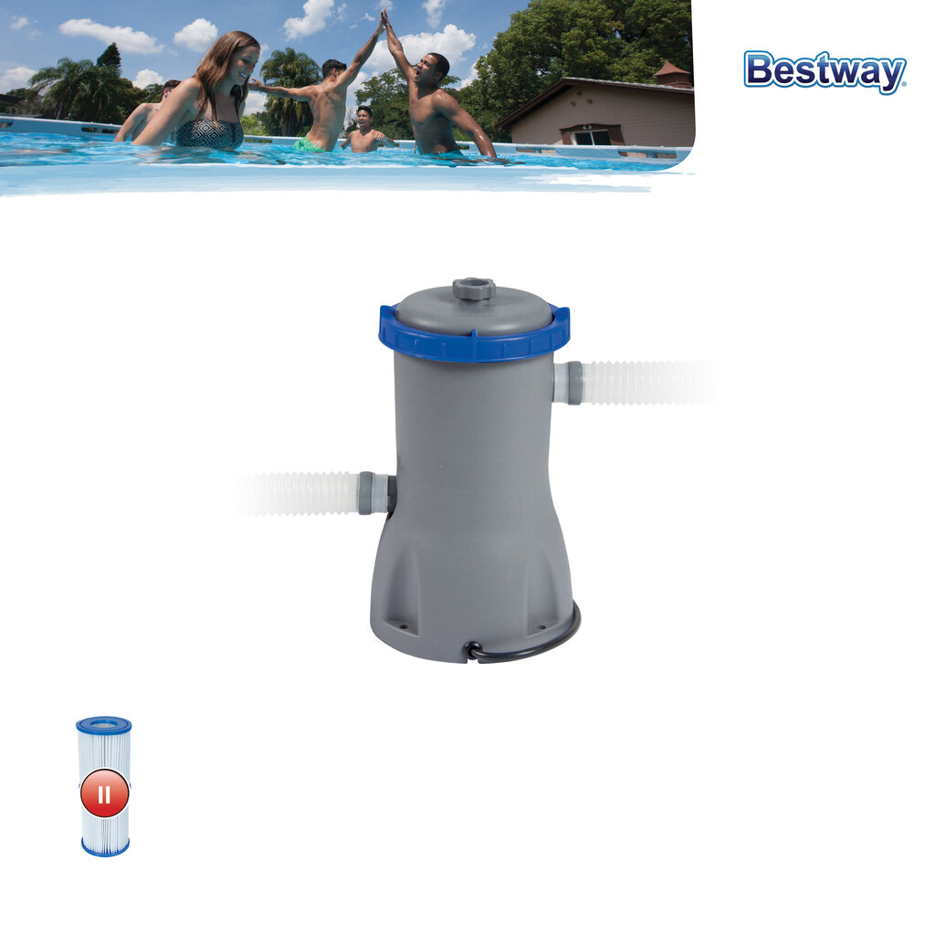 Baseina filtrs ar sūkni Bestway Flowclear, 3,028 l/h. cena un informācija | Baseina filtri | 220.lv