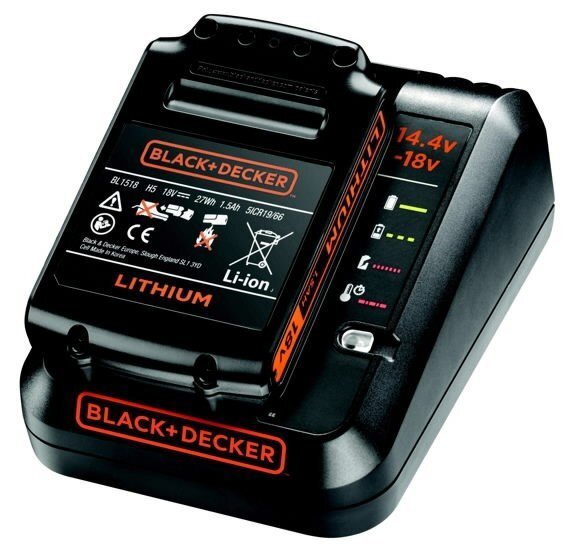Akumulatora lādētājs Black&Decker 1Amp+18V 1,5Ah Li ion cena un informācija | Skrūvgrieži, urbjmašīnas | 220.lv