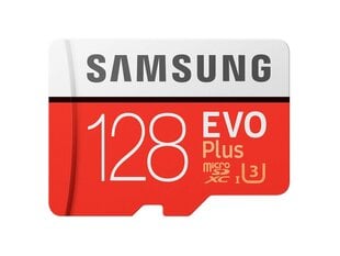 Atmiņas karte Samsung MicroSDXC Evo+ Class 10 128GB ar adapteri цена и информация | Карты памяти для мобильных телефонов | 220.lv