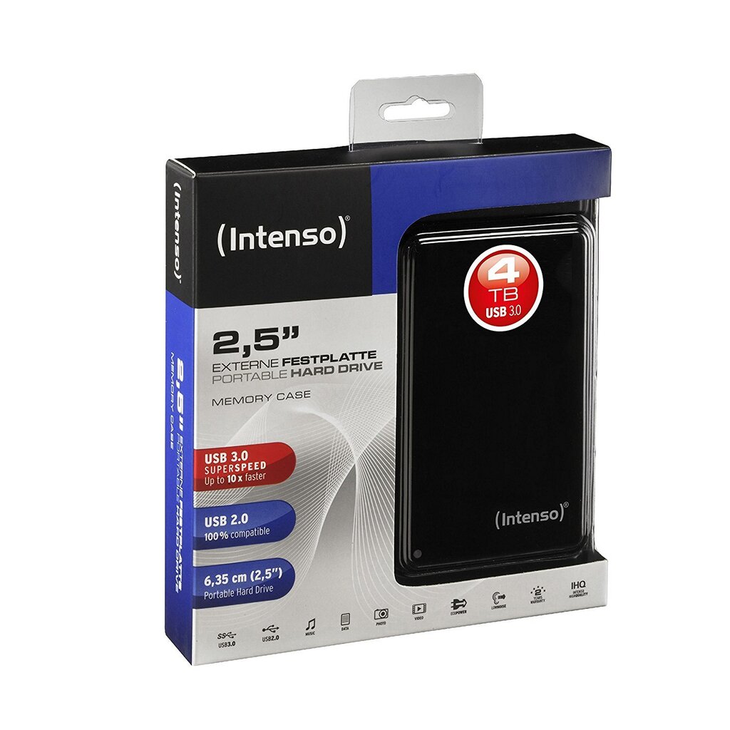 External HDD|INTENSO|Memory Case|4TB|USB 3.0|Colour Black|6021512 cena un informācija | Ārējie cietie diski | 220.lv
