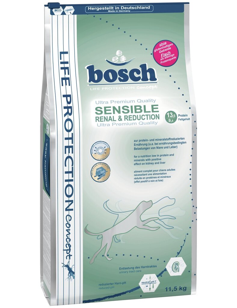 Bosch Petfood Plus Sensible Renal & Reduction pieaugušiem suņiem, 11.5kg cena un informācija | Sausā barība suņiem | 220.lv