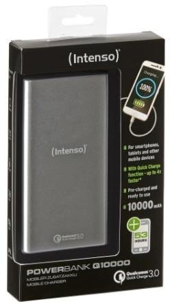Intenso Powerbank Q10000 Quick Charge, 10000mAh, Silver cena un informācija | Lādētāji-akumulatori (Power bank) | 220.lv