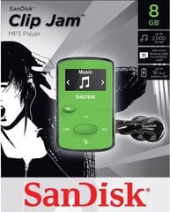 MP3 SanDisk Clip Jam 8 GB, Zaļš cena un informācija | MP3 atskaņotāji | 220.lv