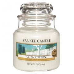 Ароматическая свеча Yankee Candle Clean Cotton, 105 г.  цена и информация | Подсвечники, свечи | 220.lv