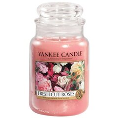 Aromātiskā svece Yankee Candle Fresh Cut Roses, 623 g cena un informācija | Sveces un svečturi | 220.lv